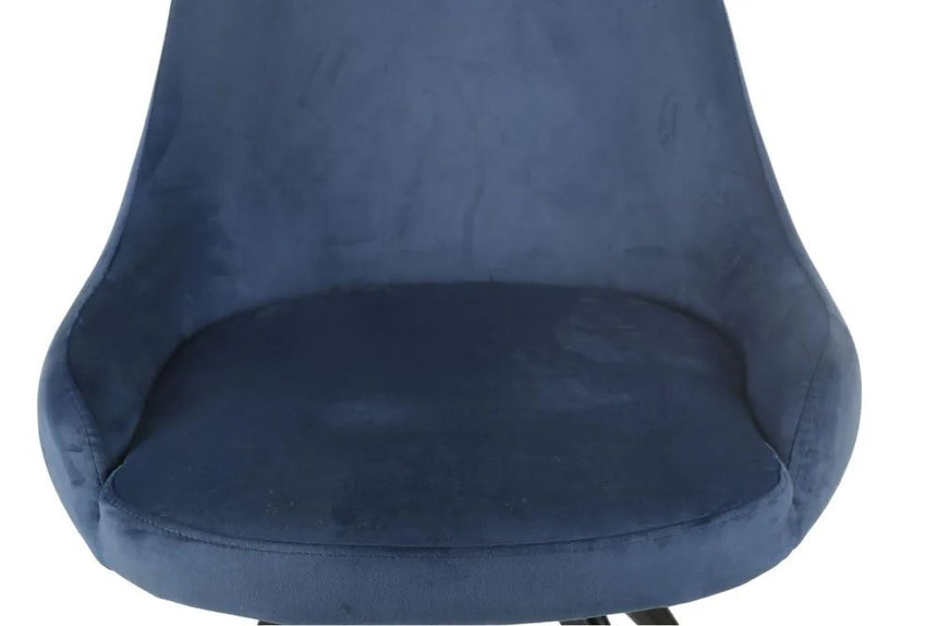 Set of 2 Comiso Velvet Fabric Swivel Dining Chair with Black Legs