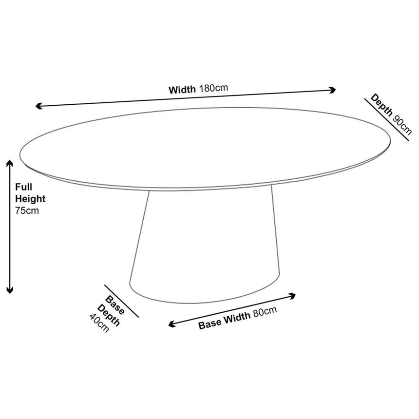 Verbania Oak 6 Seater Oval Dining Table