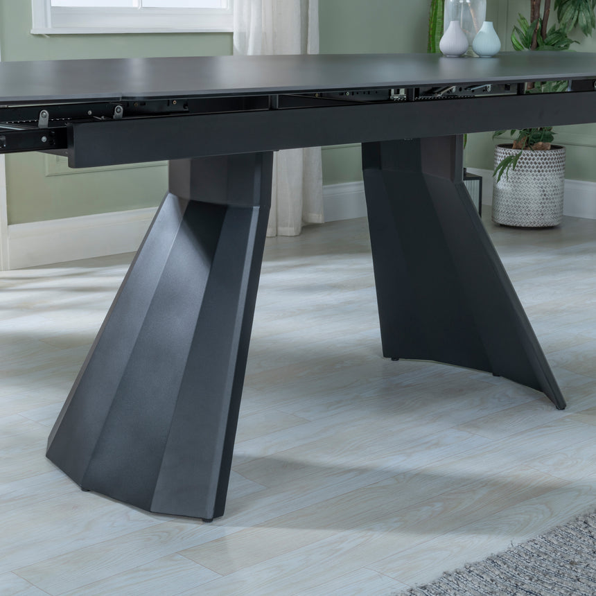 Garda Black Ceramic Extending Dining Table - 160cm-240cm