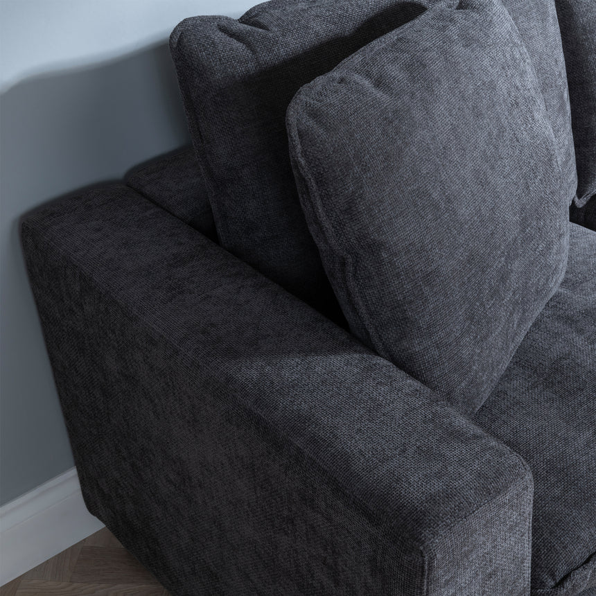 Alexandria Dark Grey Fabric Corner Sofa