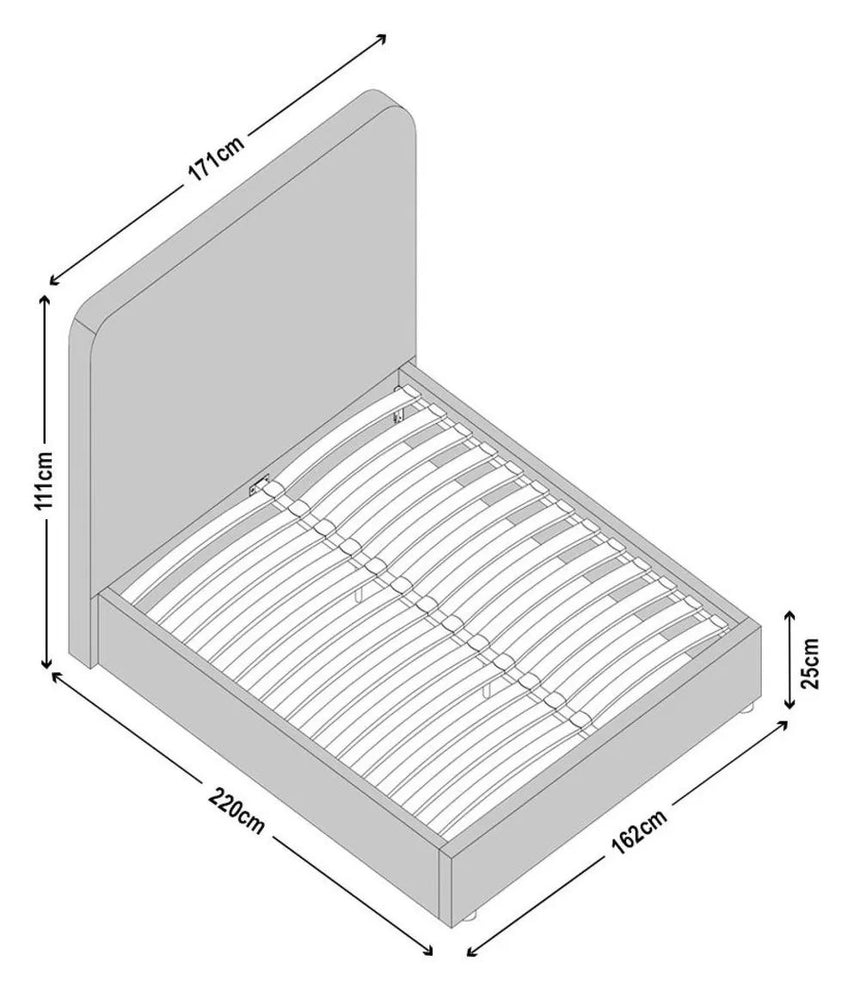 Erice Beige Fabric Bed