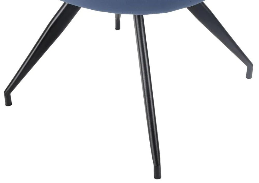 Set of 2 Comiso Velvet Fabric Swivel Dining Chair with Black Legs