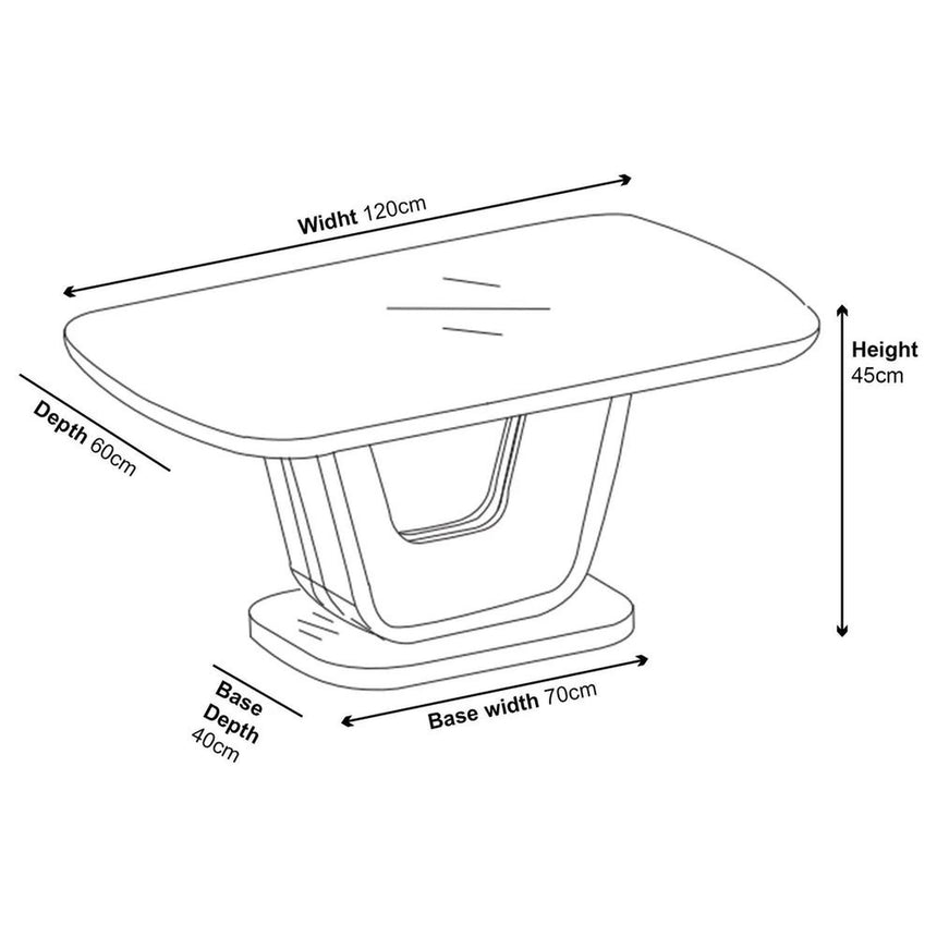 Caserta White Gloss Coffee Table with Glass Top