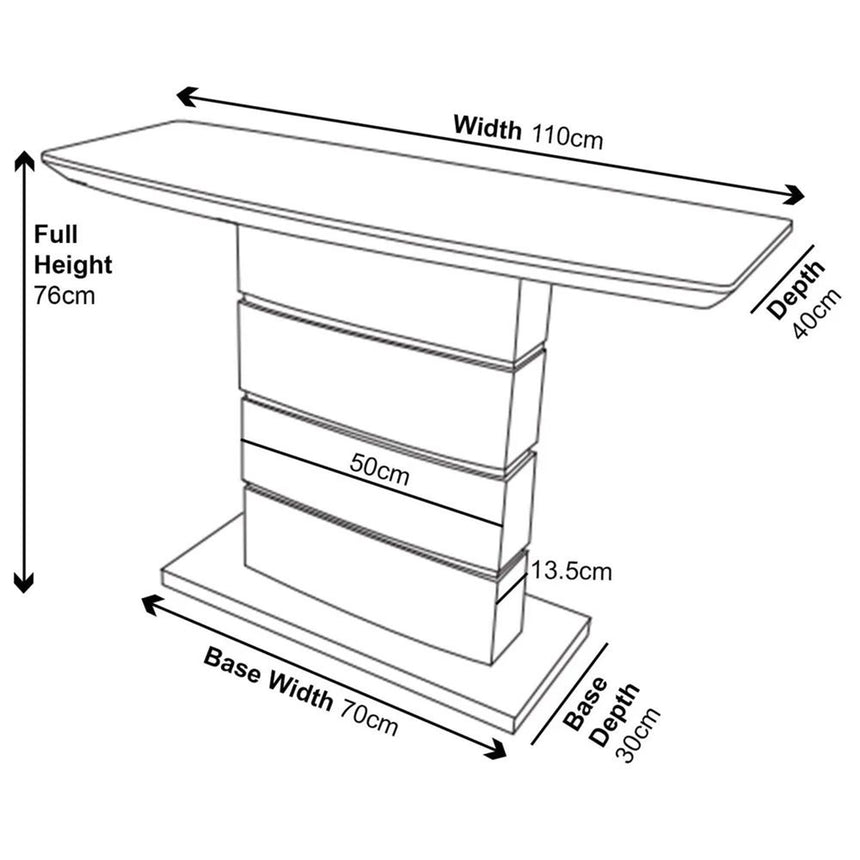 Corato Grey Gloss Console Table