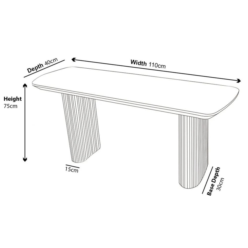 Emilia Fluted Oak Effect Pedestal Console Table