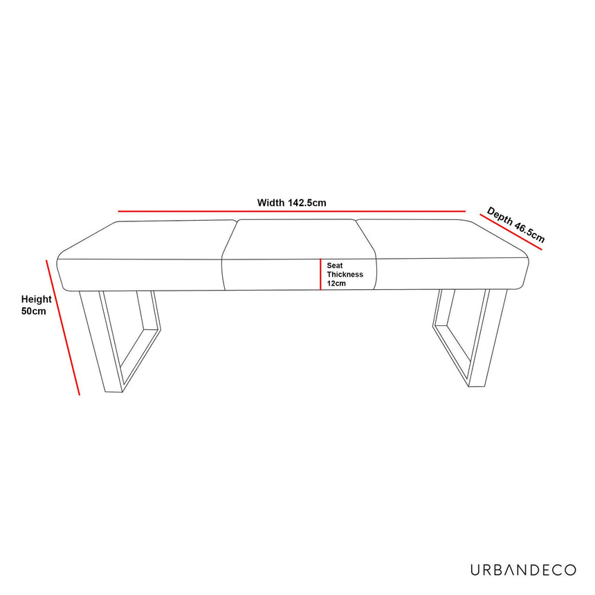 Ambler Dark Grey Fabric Dining Bench