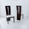 Set of 2 Altadena  Dining Chair, Wooden High Gloss with High Back and Grey Seat Pads