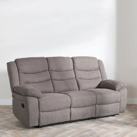 Angelo Dark Grey Fabric 3 Seater Recliner Sofa