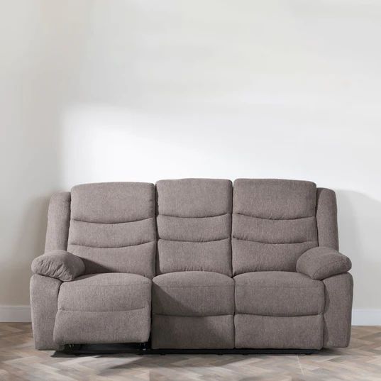 Angelo Dark Grey Fabric 3 Seater Recliner Sofa