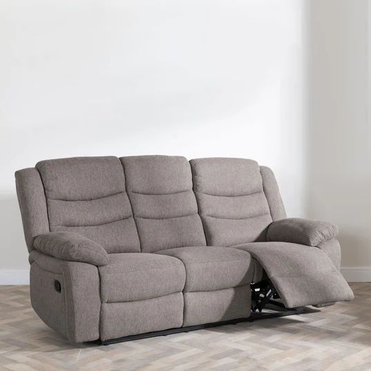 Angelo Dark Grey Fabric 3 Seater Recliner Sofa