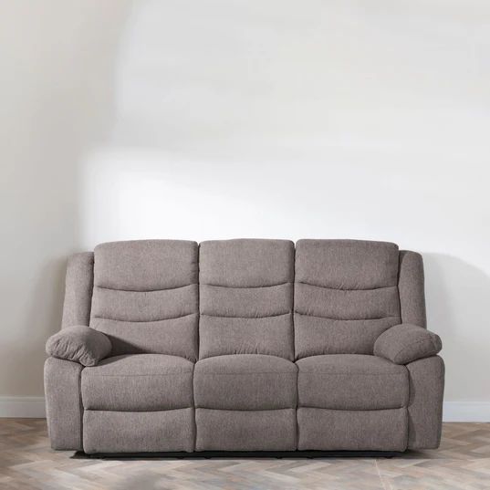 Angelo Dark Grey Fabric 3 Seater Recliner Sofa