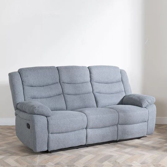 Angelo Dark Grey Fabric 3 Seater Recliner Sofa