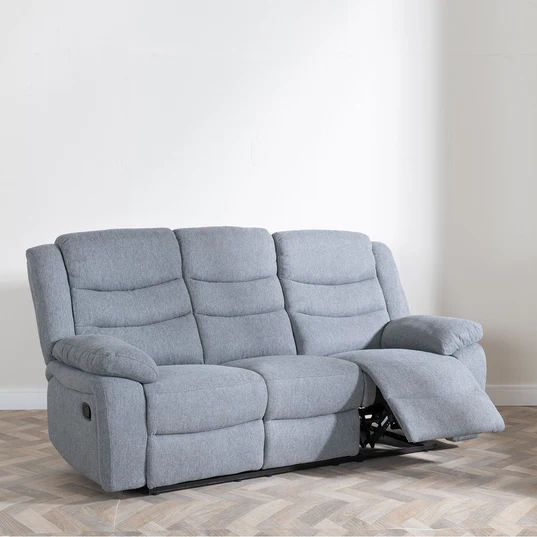 Angelo Dark Grey Fabric 3 Seater Recliner Sofa