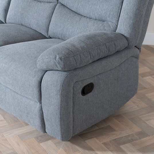 Angelo Dark Grey Fabric 3 Seater Recliner Sofa