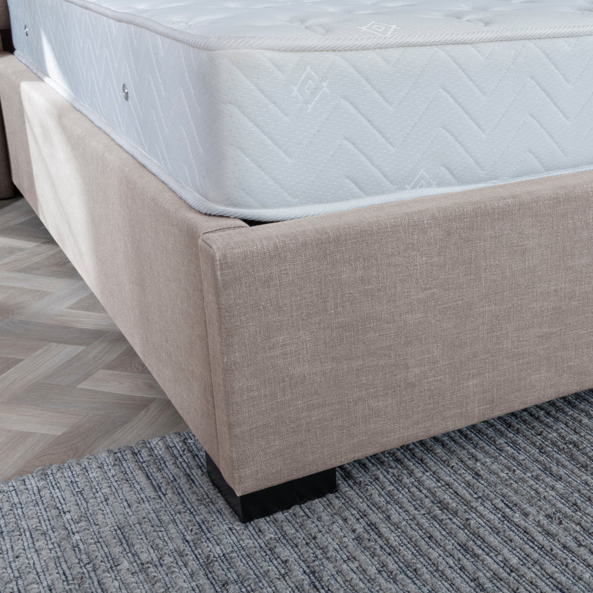 Avola Stone Grey Fabric Ottoman Storage Bed