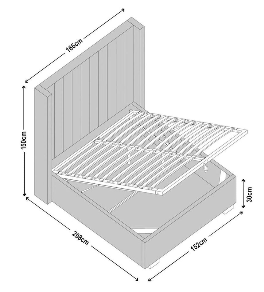 Avola Boucle Fabric Ottoman Storage Bed