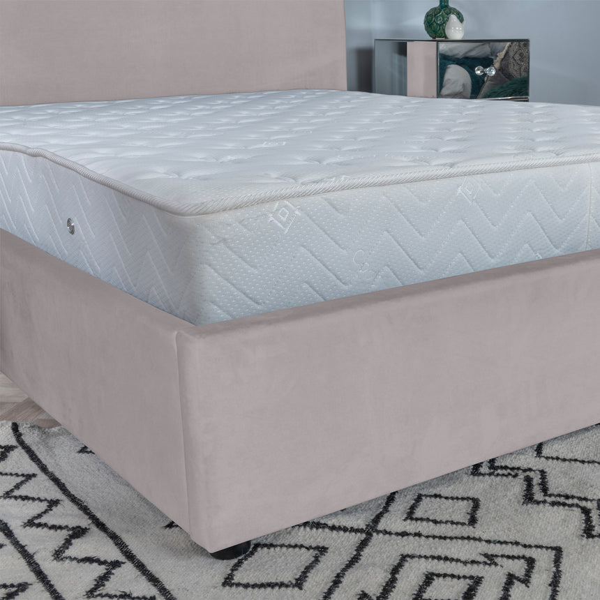 Erice Beige Fabric Ottoman Storage Bed