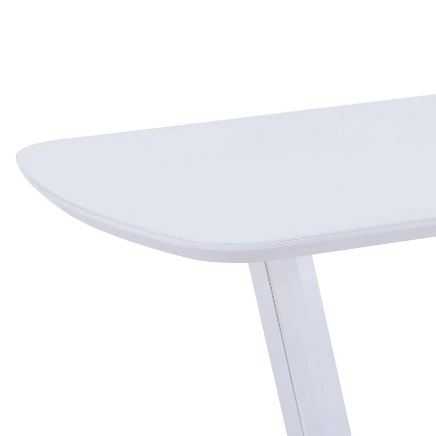 Caserta White Gloss 6 Seater Dining Table with Glass Top