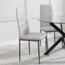 Set of 2 Novato Dining Chairs in Faux Leather and Black Metal Legs