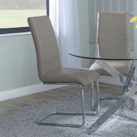 Romi Faux Leather Dining Chair and Chrome Cantilever Base