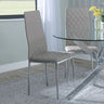 Set of 2 Novato Dining Chairs in Faux Leather and Chrome Metal Legs