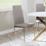 Set of 2 Novato Dining Chairs in Faux Leather and Gold Metal Legs