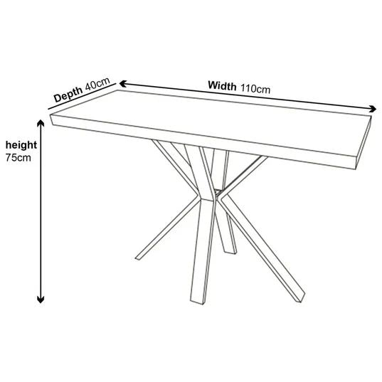 Bologna Console Table with Black Spider Legs