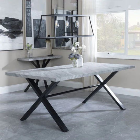 Bologna 8 Seater Dining Table with Black Cross Legs