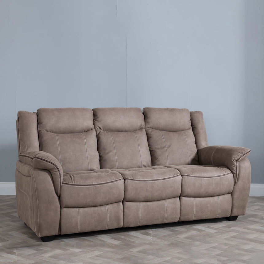 Martina Brown Fabric 3 Seater Sofa