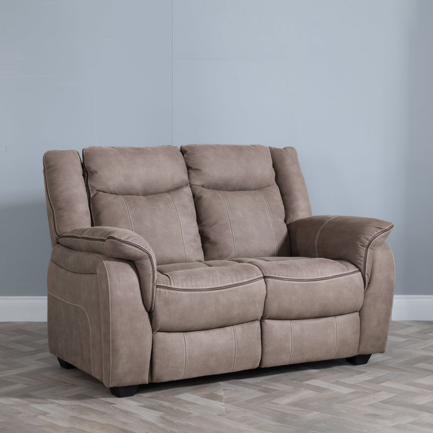 Martina Brown Fabric 2 Seater Sofa