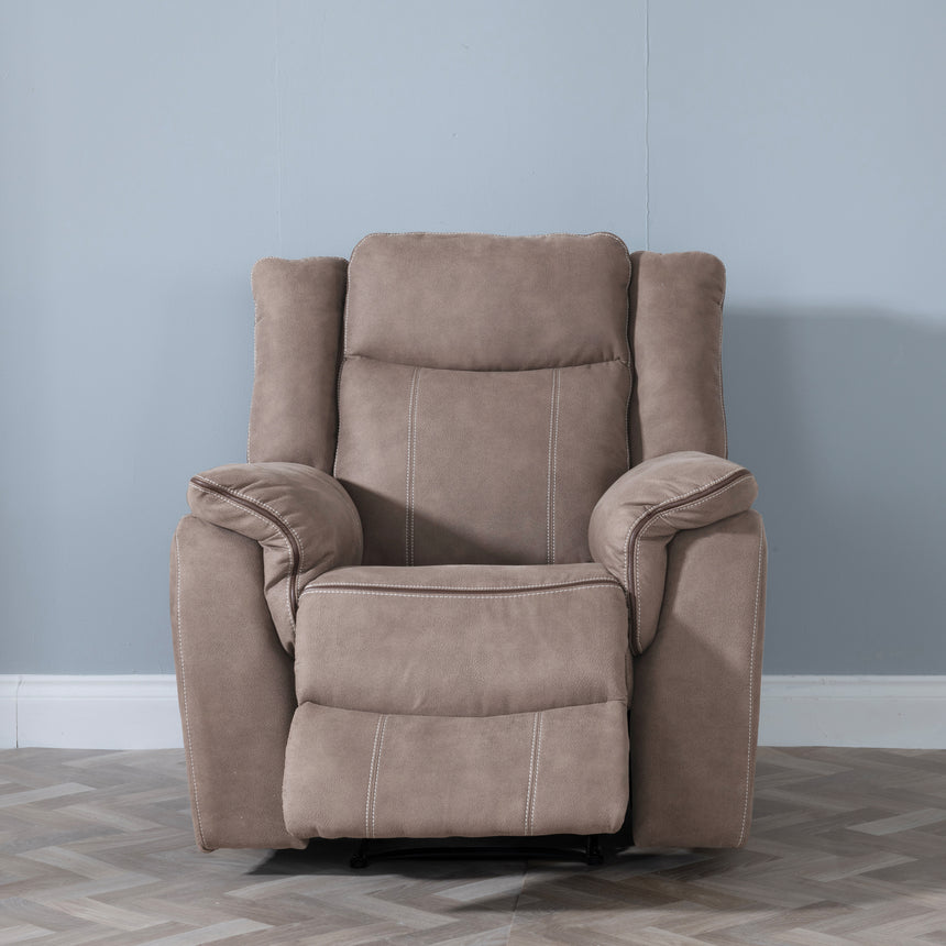 Martina Brown Fabric Recliner Armchair