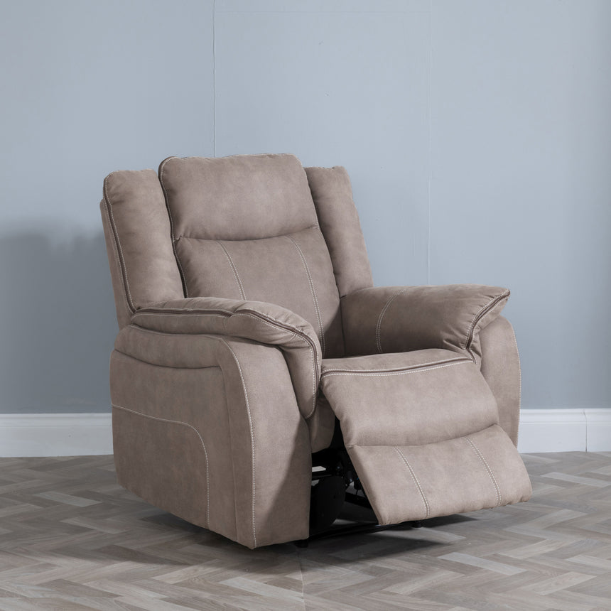 Martina Brown Fabric Recliner Armchair