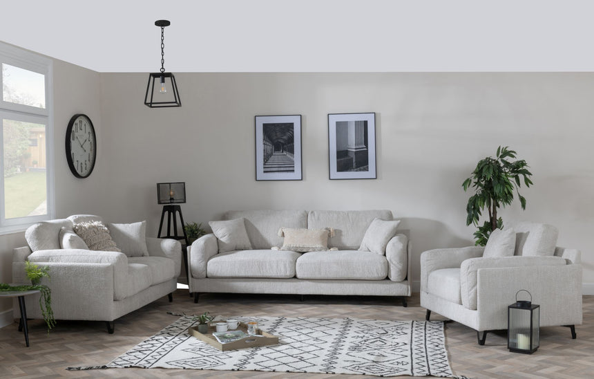 Faenza Beige Fabric Sofa Set