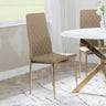 Set of 2 Novato Dining Chairs in Faux Leather and Gold Metal Legs