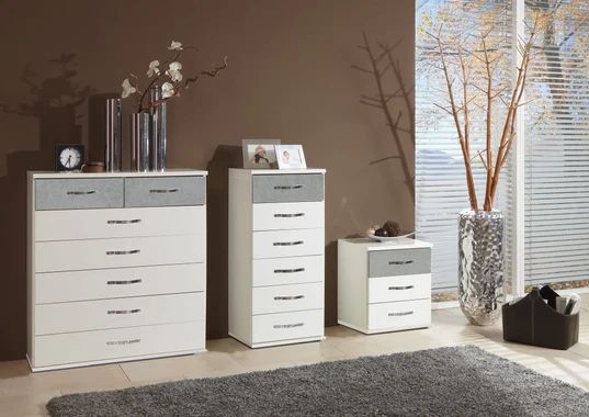 Carrara 3 Drawers Bedside Cabinet