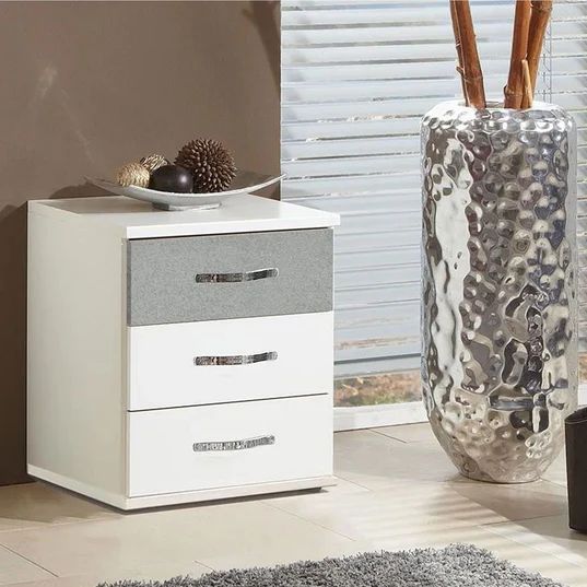 Carrara 3 Drawers Bedside Cabinet