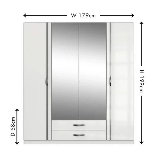 Carrara 4 Door Combi Wardrobe