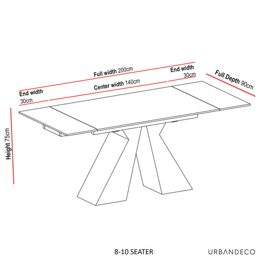 Palermo Grey Ceramic Extending Dining Table