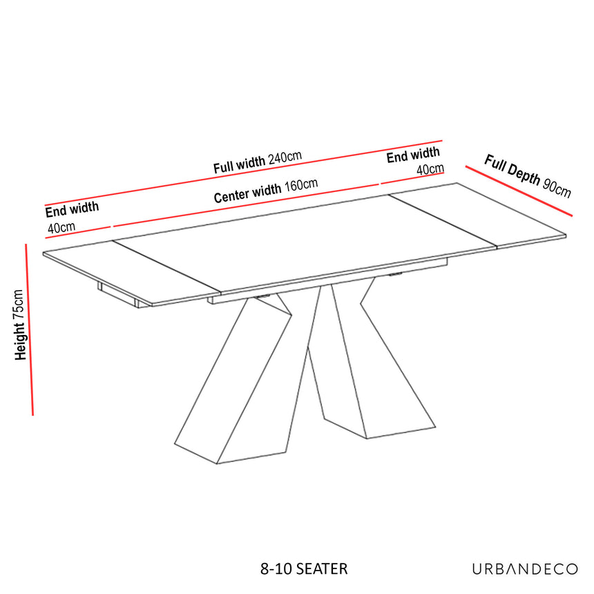 Palermo Grey Ceramic Extending Dining Table