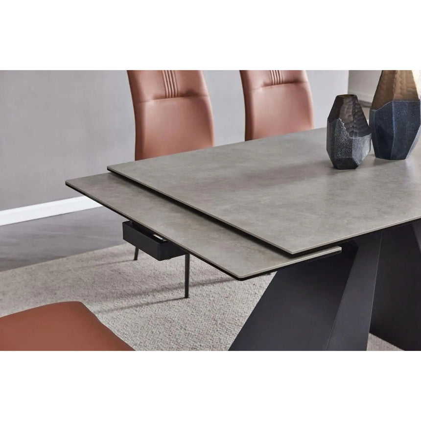 Palermo Grey Ceramic Extending Dining Table