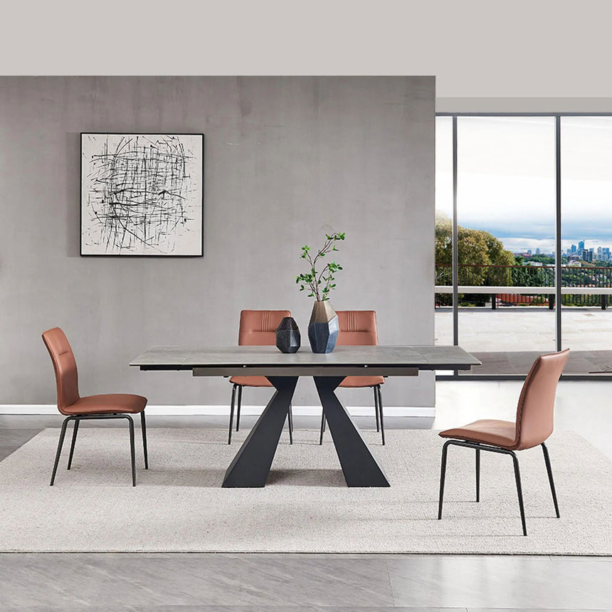 Palermo Grey Ceramic Extending Dining Table