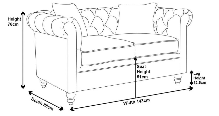 Modena Chesterfield Fabric Sofa Set