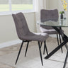 Set of 2 Bolzano Dining Chairs in Fabric and Black Metal Legs