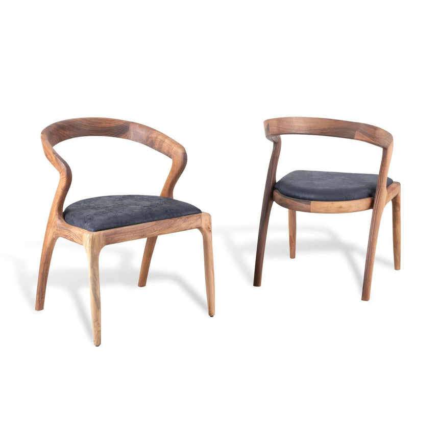 Set of 2 Jesi Acacia Wood Dining Chair