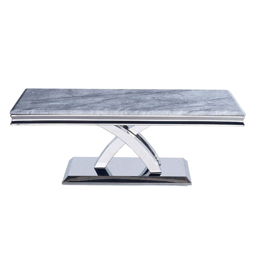 Praise Grey Marble and Chrome Coffee Table