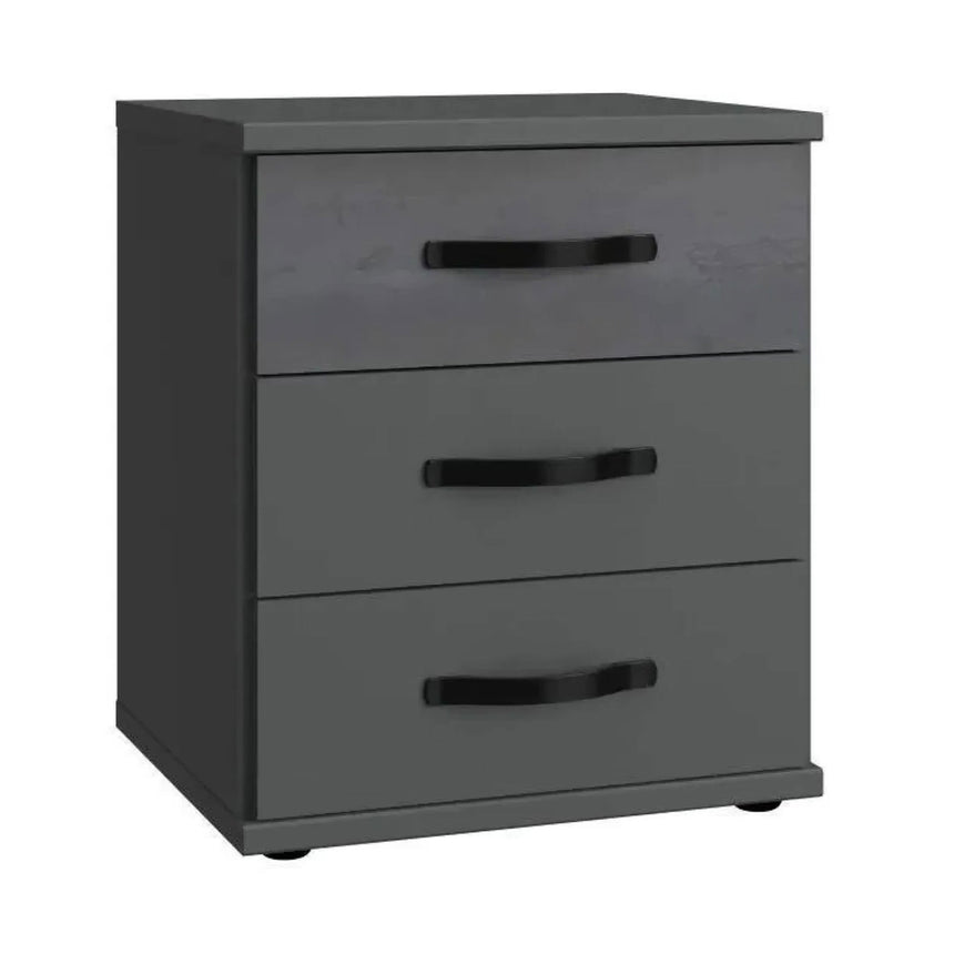 Carrara2 3 Drawers Bedside Cabinet