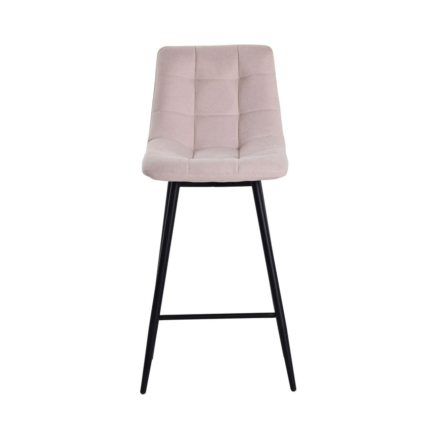 Bolzano Velvet Fabric High Back Barstool with Black Metal Legs