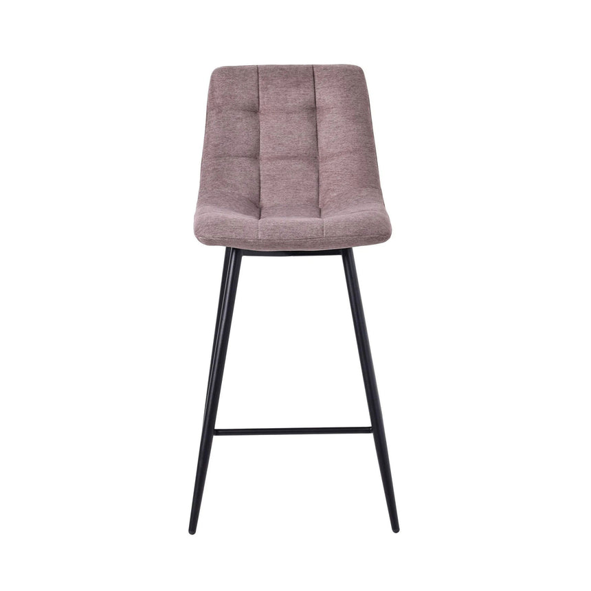 Bolzano Velvet Fabric High Back Barstool with Black Metal Legs