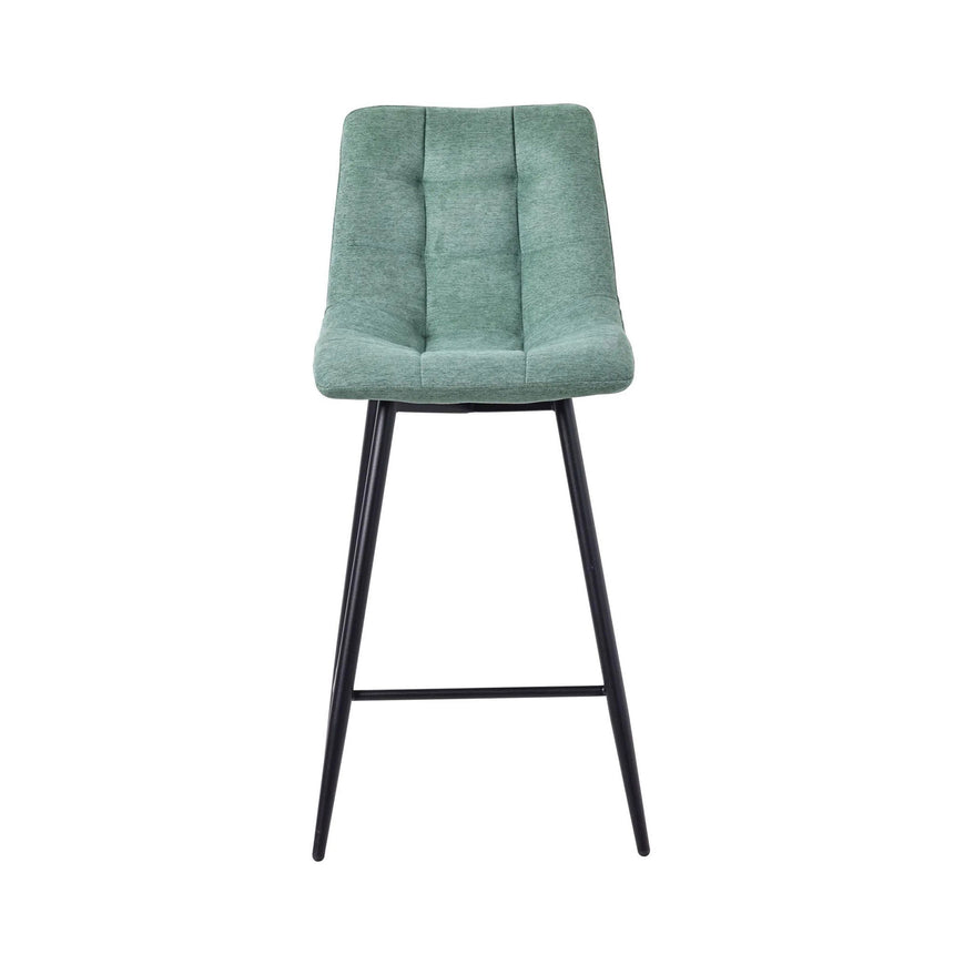 Bolzano Velvet Fabric High Back Barstool with Black Metal Legs