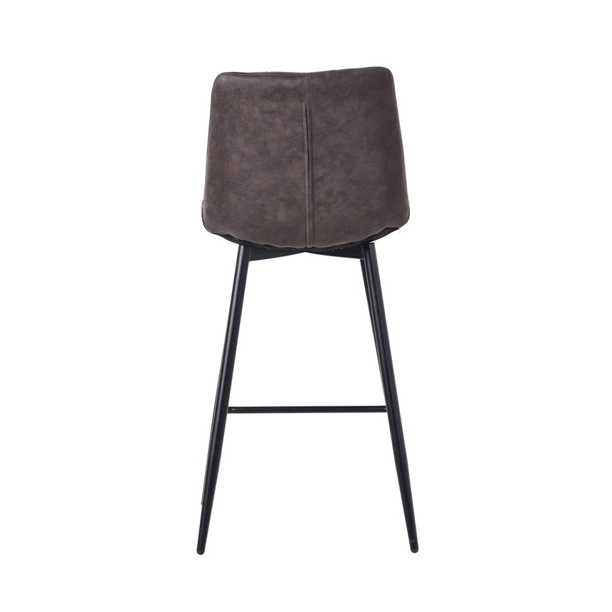 Bolzano Velvet Fabric High Back Barstool with Black Metal Legs